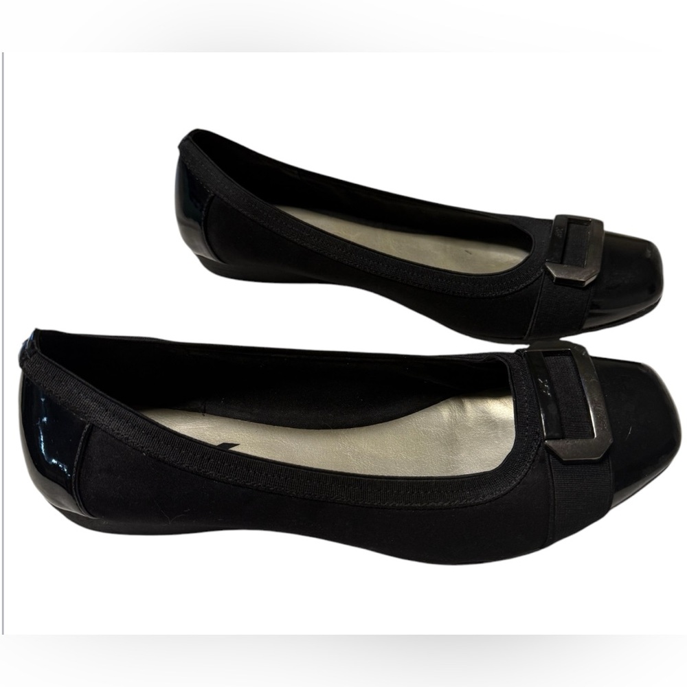 Anne Klein The Uplift Elegant Black Women's Flats Sz10 Career Comfort